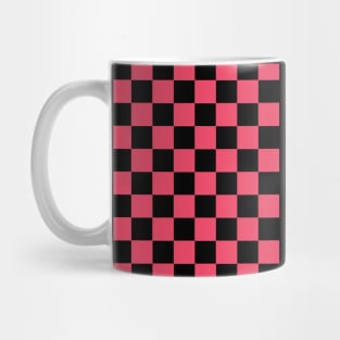 Blush and Black Chessboard Pattern Mug